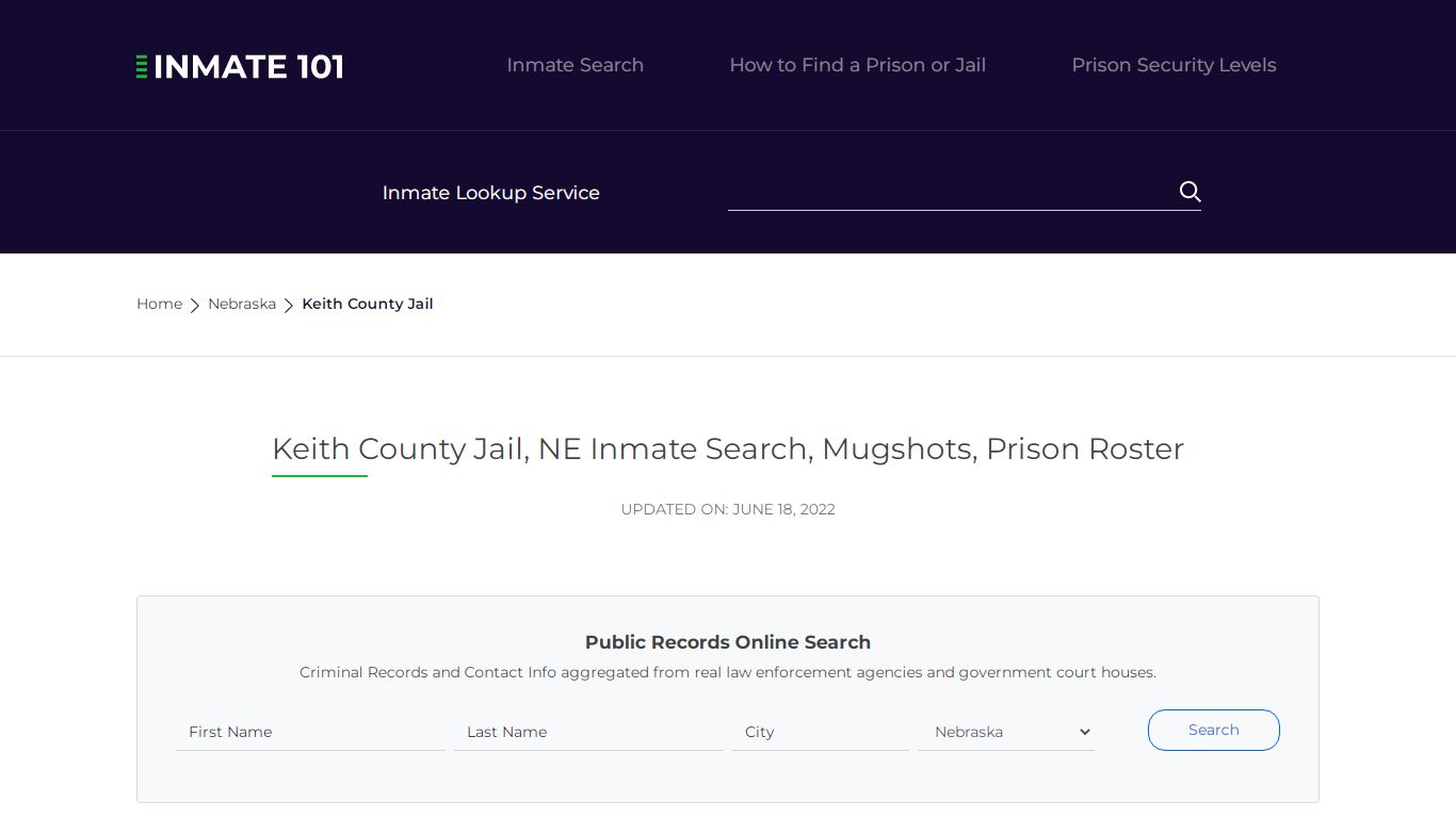 Keith County Jail, NE Inmate Search, Mugshots, Prison Roster